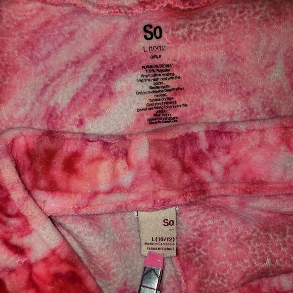 SO Pink Tie Dye Sweatshirt and Sweatpants Girls Size Large - Picture 5 of 7